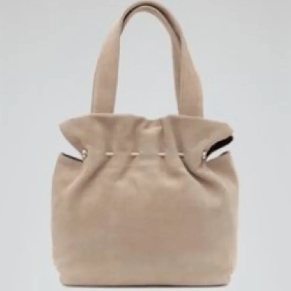 Reiss Cassius Suede and Metal Bar Tote – Natural (NWT)